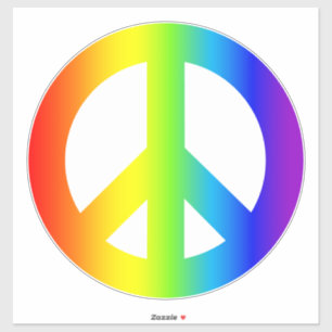 Rainbow Peace Sign Aufkleber