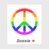 Rainbow Peace Sign Aufkleber (Blatt)