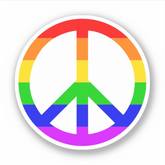 Rainbow Peace Sign Aufkleber (Vorderseite)