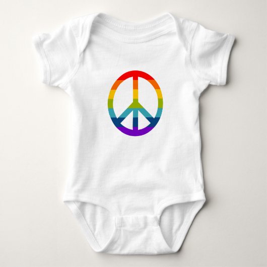 Rainbow Peace Sign Baby Strampler (Vorderseite)