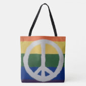 Rainbow Peace Sign Bag Tasche (Vorderseite)
