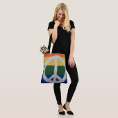 Rainbow Peace Sign Bag Tasche (Am Model)