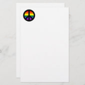 Rainbow Peace Sign Briefpapier (Vorne/Hinten)