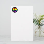 Rainbow Peace Sign Briefpapier (Stehend Vorderseite)