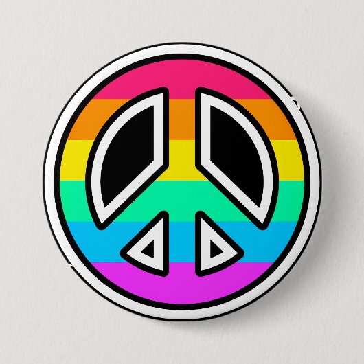 Rainbow Peace Sign Button (Vorderseite)