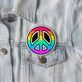 Rainbow Peace Sign Button (Beispiel)