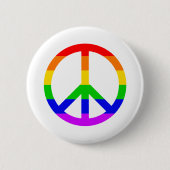 Rainbow Peace Sign Button (Vorderseite)