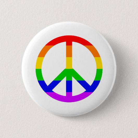 Rainbow Peace Sign Button (Vorderseite)