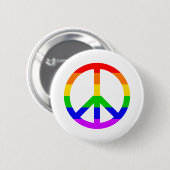 Rainbow Peace Sign Button (Vorne & Hinten)