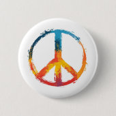 Rainbow Peace Sign Button (Vorderseite)