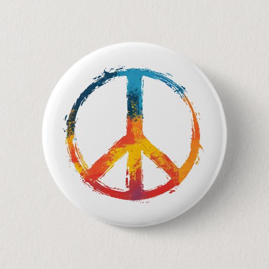 Rainbow Peace Sign Button (Vorderseite)
