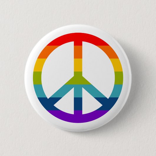 Rainbow Peace Sign Button (Vorderseite)