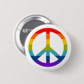 Rainbow Peace Sign Button (Vorne & Hinten)