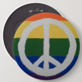 Rainbow Peace Sign Button (Vorne & Hinten)