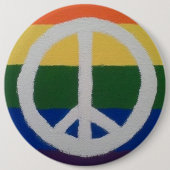 Rainbow Peace Sign Button (Vorderseite)