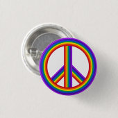 Rainbow Peace Sign Button (Vorne & Hinten)