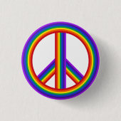 Rainbow Peace Sign Button (Vorderseite)