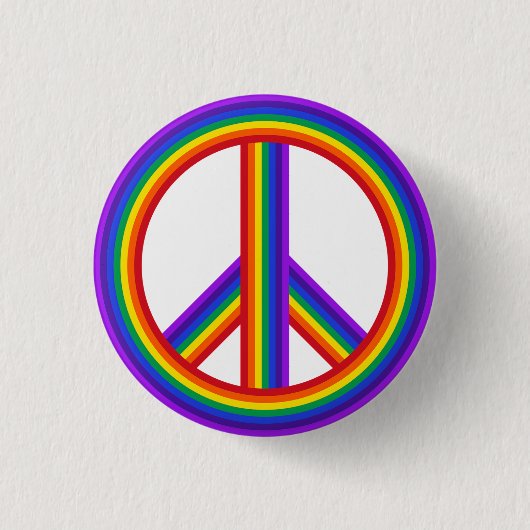 Rainbow Peace Sign Button (Vorderseite)
