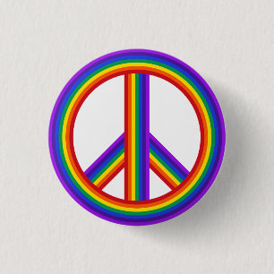 Rainbow Peace Sign Button