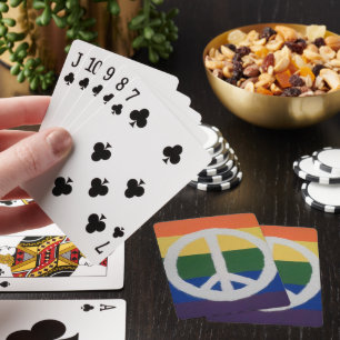 Rainbow Peace Sign Cards Spielkarten