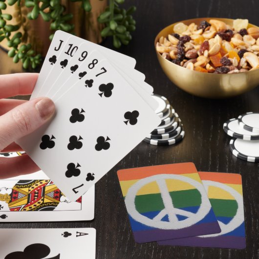 Rainbow Peace Sign Cards Spielkarten (In Situ)