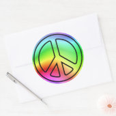 Rainbow Peace Sign Classic Round Stickers (Umschlag)