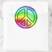 Rainbow Peace Sign Classic Round Stickers (Tasche)