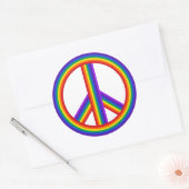 Rainbow Peace Sign Classic Round Stickers (Umschlag)