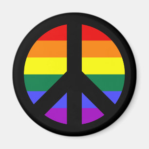 Rainbow Peace Sign Design Magnet