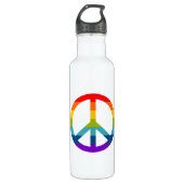 Rainbow Peace Sign Edelstahlflasche (Vorderseite)