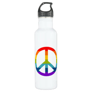 Rainbow Peace Sign Edelstahlflasche