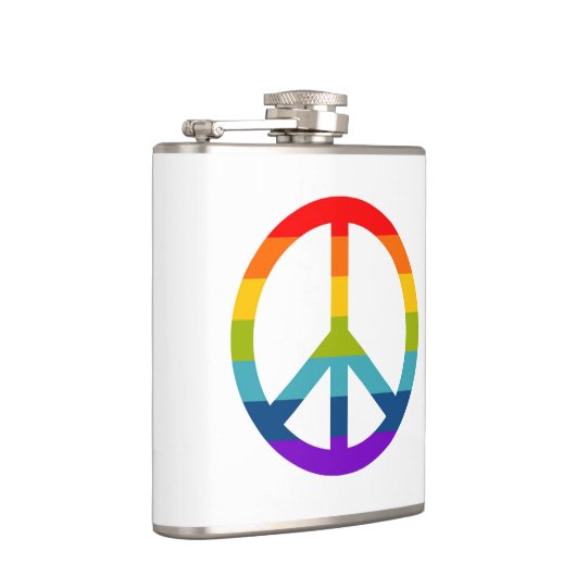 Rainbow Peace Sign Flachmann (Rechts)