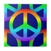 Rainbow Peace Sign Fliese (Vorderseite)