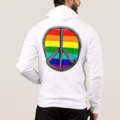 Rainbow Peace sign Gay Pride lgbtq Hoodie (Rückseite)