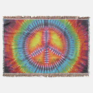Rainbow Peace Sign Gefärbte Krawatte Throw Blanket Decke