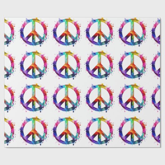 Rainbow Peace Sign Geschenkpapier (Flach)