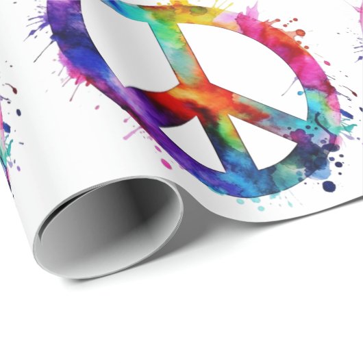 Rainbow Peace Sign Geschenkpapier (Rolleneckpunkt)