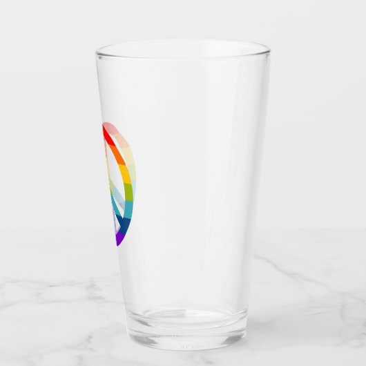 Rainbow Peace Sign Glas (Links)