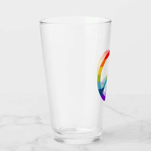 Rainbow Peace Sign Glas (Rechts)