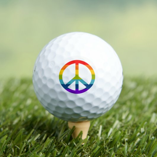 Rainbow Peace Sign Golfball (Insitu T-Shirt)