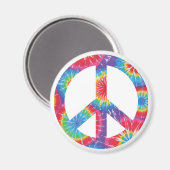 Rainbow Peace Sign Hippie Magnet (Vorderseite/Rückseite)