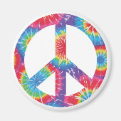 Rainbow Peace Sign Hippie Magnet (Vorne)