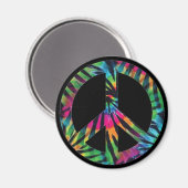 Rainbow Peace Sign Hippie Magnet (Vorderseite/Rückseite)