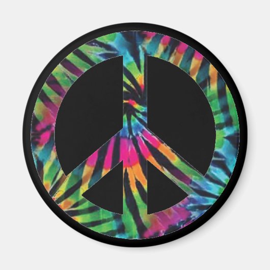 Rainbow Peace Sign Hippie Magnet (Vorne)