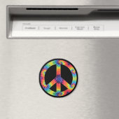 Rainbow Peace Sign Hippie Magnet (In Situ (Geschirrspüler))