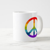 Rainbow Peace Sign Jumbo-Tasse (Vorderseite Rechts)