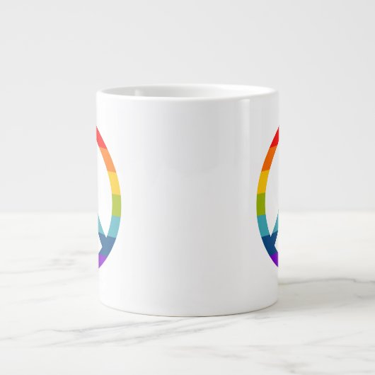 Rainbow Peace Sign Jumbo-Tasse (Vorderseite)