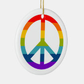 Rainbow Peace Sign Keramik Ornament (Rechts)