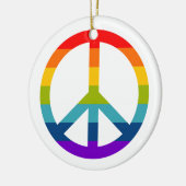 Rainbow Peace Sign Keramik Ornament (Links)