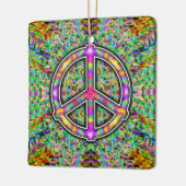Rainbow Peace Sign Keramikornament (Links)
